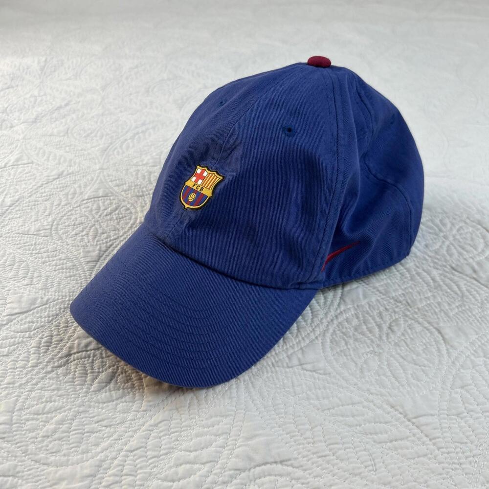 FC Barcelona Hat Cap Strap Back Blue Futbol Soccer Nike Adjustable